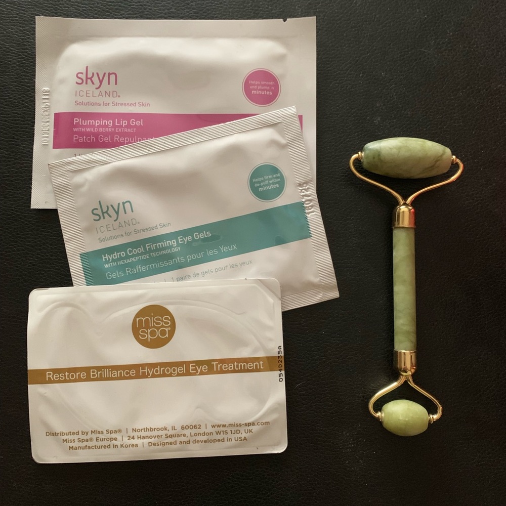 Jade roller, eye masks & lip masks!